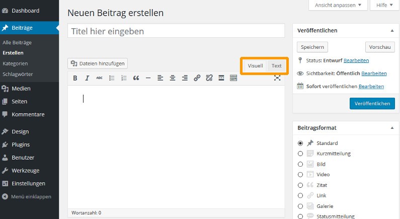 Wordpress F R Einsteiger Beitr Ge Und Seiten Erstellen Strato Blog