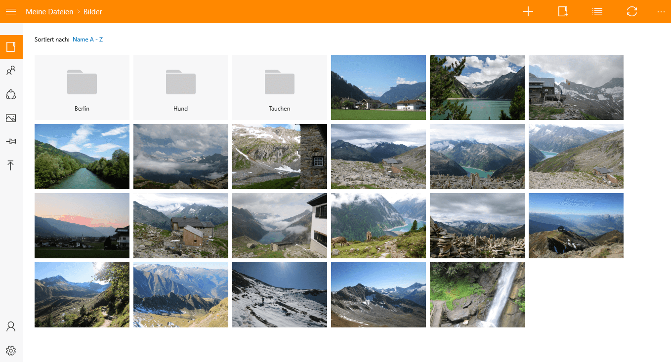 Screenshot Universal Windows App für HiDrive