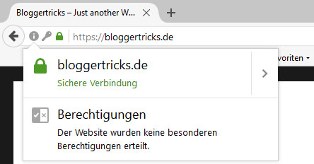 Wenn alles okay ist, signalisiert der Webbrowser eine sichere Verbindung.