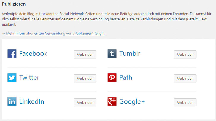 Blogbeiträge direkt auf Facebook & Co posten