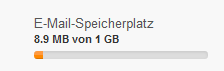 Screenshot des Statusbalkens zur Anzeige des Speicherplatzes