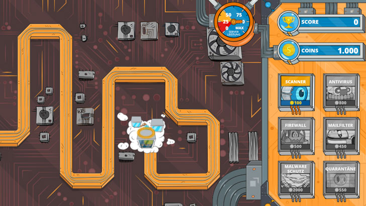Spielfeld des Browser Games