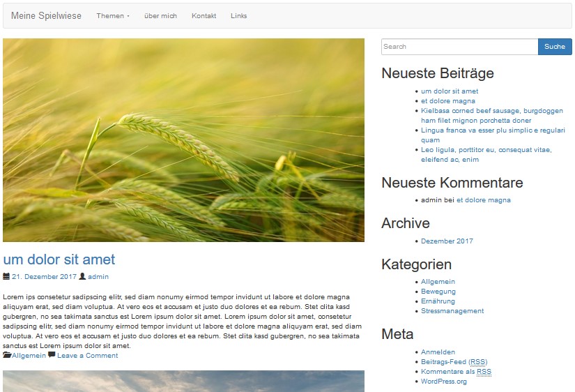 Layout mit Sidebar (Desktop)