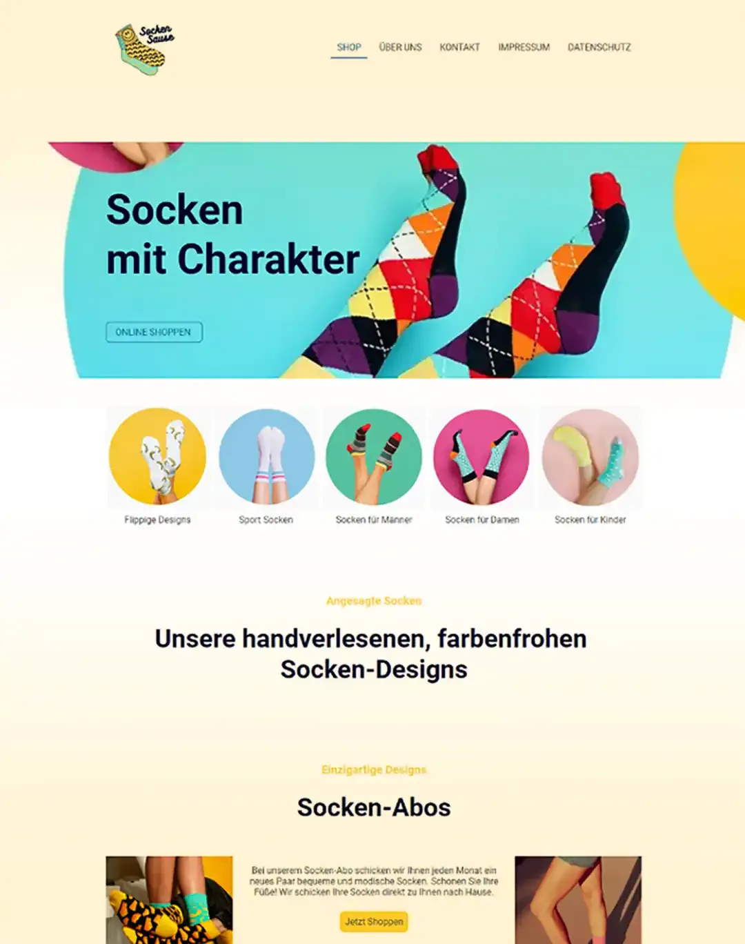 Screen: Beispiel Design Socken & Strümpfe