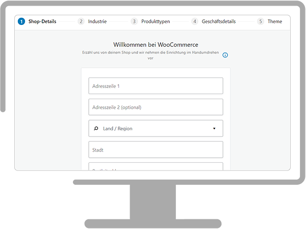 Screen: WooCommerce Shop Oberfläche