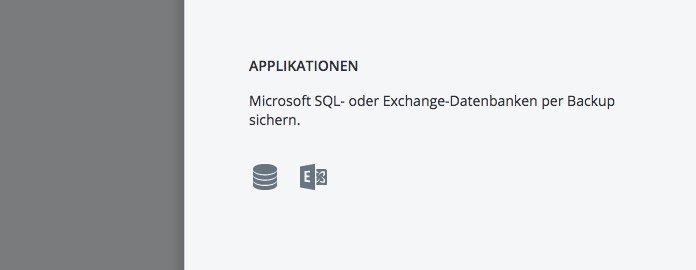 Für Microsoft SQL und Exchange-Datenbanken gibt es spezielle Agents.