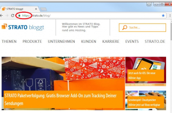 Screenshot vom STRATO Blog mit Markup für SSL-Symbol