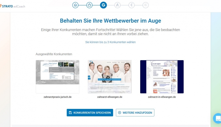 Screenshot adCoach Wettbewerbsanalyse