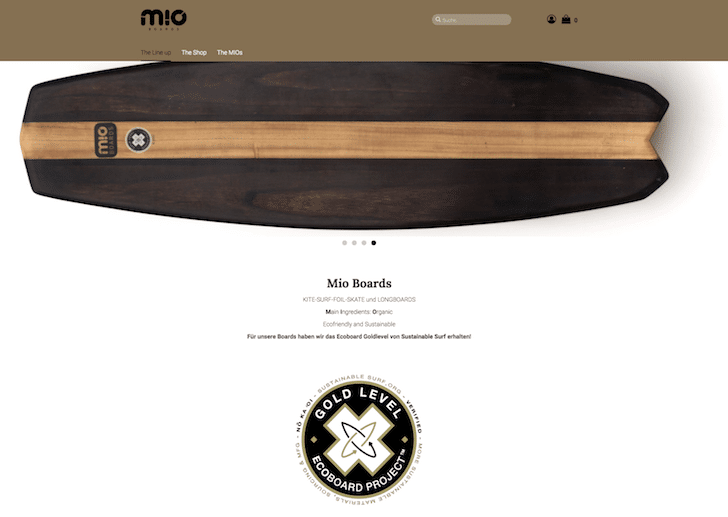 STRATO webshop: Mioboards homepage