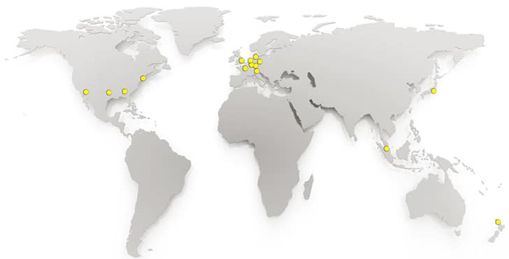 De app Serverguard24 heeft 24 uur per dag meetpunten op verschillende continenten.
