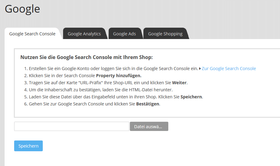 Screenshot Google Search Console