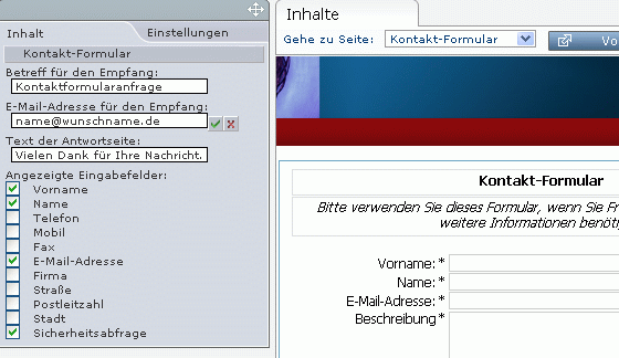 Kontakt-Formular in LivePages einrichten: So geht's | STRATO