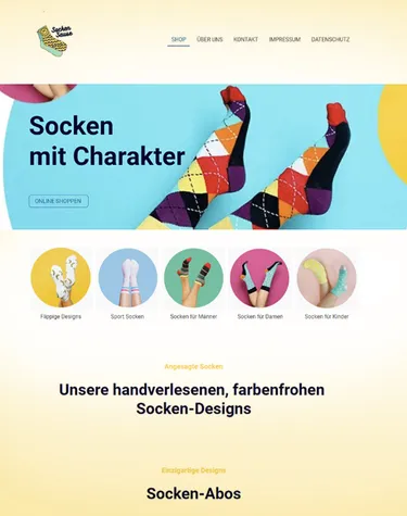 Screen: Beispiel Design Socken & Strümpfe